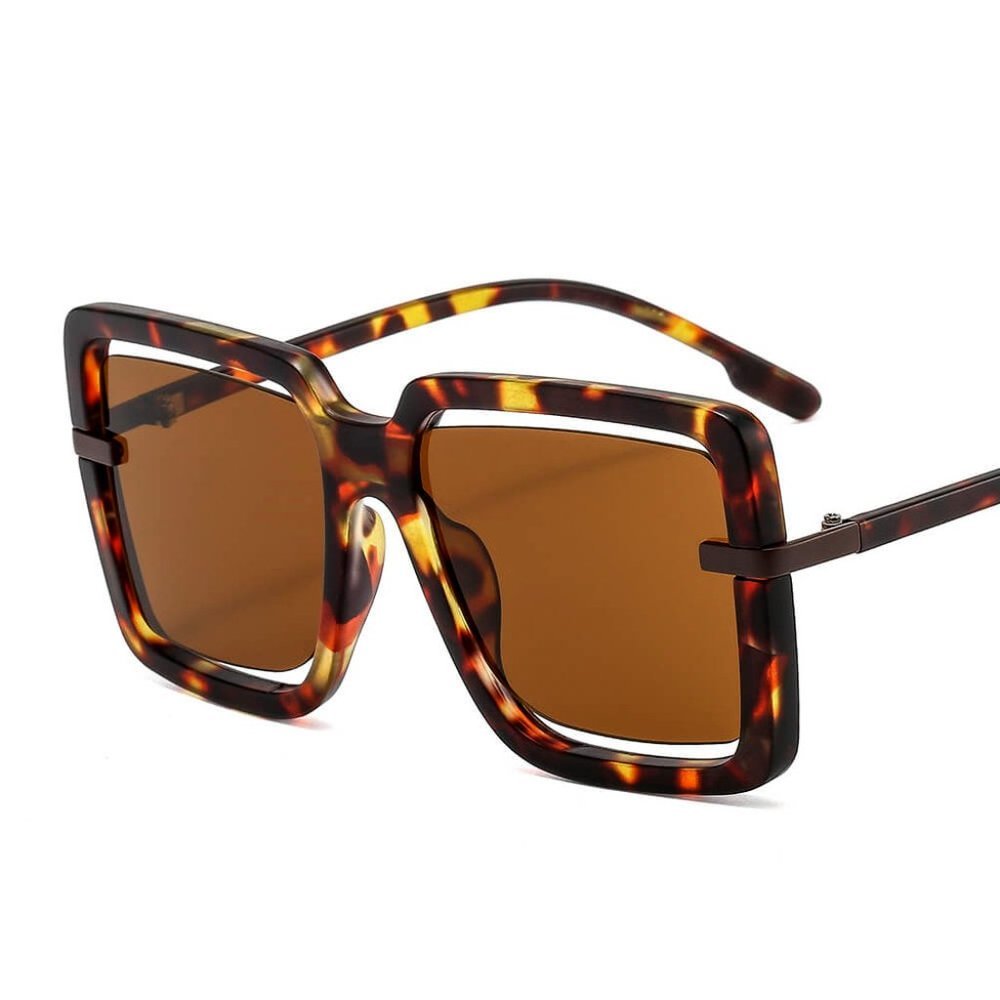 Tort Square Frame Sunglasses - Picture 2 of 5